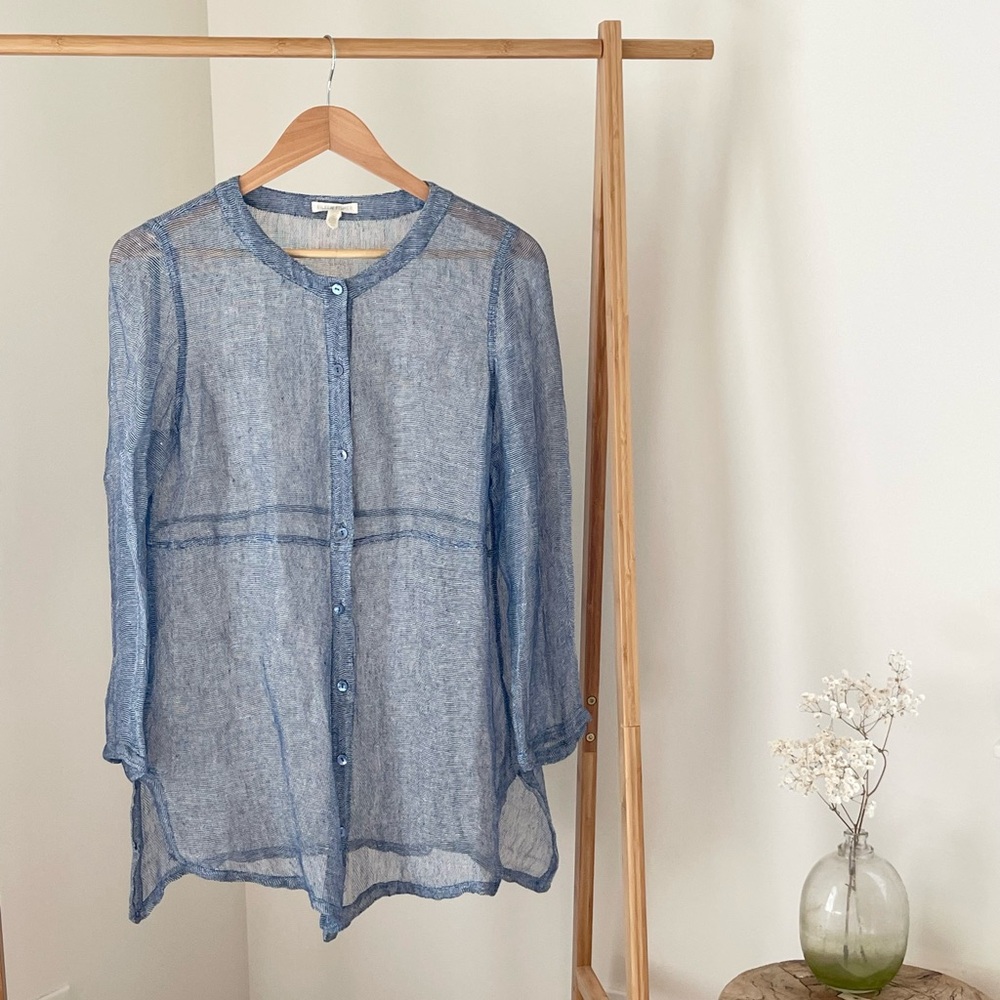 Eileen Fisher Linen Mesh Blouse